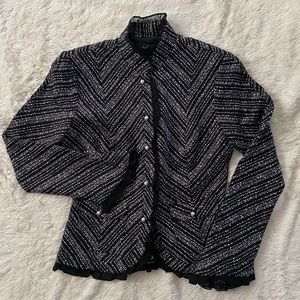 Black and White Victorian Inspired Blazer - ECI New York